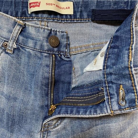 Levis 505 Jeans Boys 12 26x26 Blue Regular Fit Cotton Denim Adjustable Waist - Picture 3 of 16